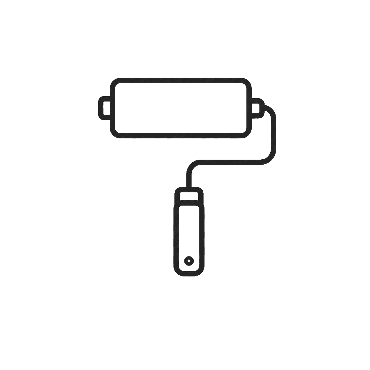 Farbroller mit Rolle für Lackieren und Malerarbeiten, ideal für präzentes Farbauftragen.