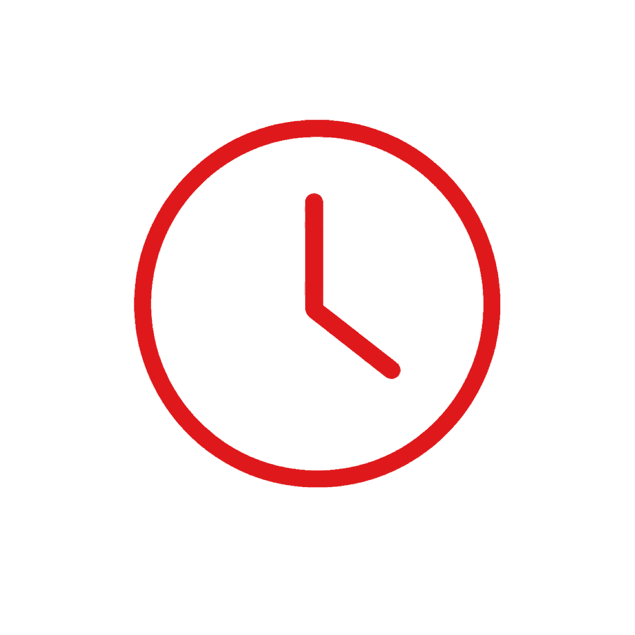 Rote Uhr, Symbol für Zeit und Präzision, bei AcryliCon Süd.